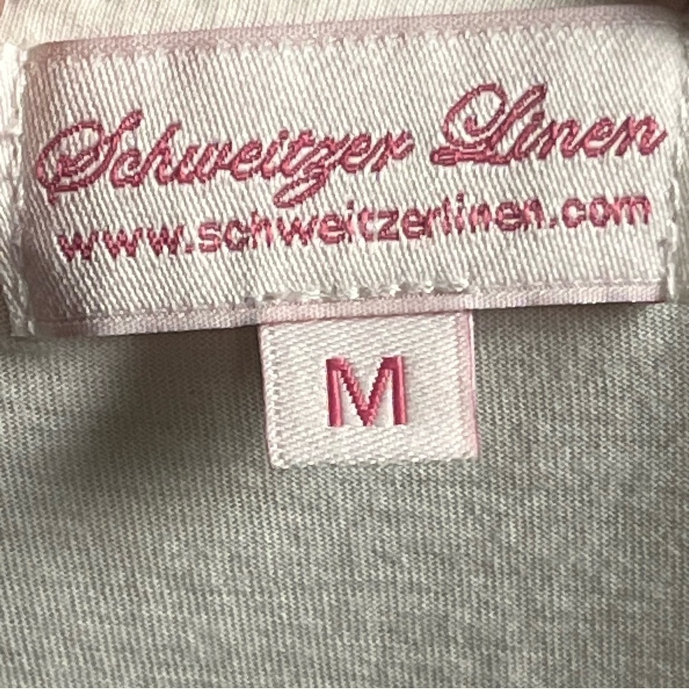 Schweitzer Linen Smocked Pima Cotton Cottagecore Nightgown – White, Size M - Picture 6 of 7